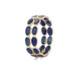 18K Solid Gold Sapphire Eternity Band - Image 3