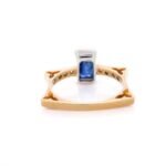 18K Solid Gold Sapphire Statement Ring - Image 7