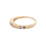 14K Solid Gold Rainbow Sapphire Ring - Image 3