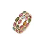 18K Solid Gold Tourmaline Eternity Band - Image 2