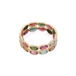 18K Solid Gold Tourmaline Eternity Band - Image 3