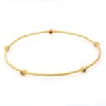 18k Solid Gold with Multi Gemstone Bangle - Image 4