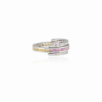 18K Solid Gold Multi Sapphire Convertible Magic Ring - Image 3