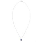 18k Solid Gold Tanzanite Pendant Necklace - Image 3