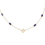 18k Solid Gold Blue Sapphire Necklace - Image 4