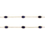 18k Solid Gold Blue Sapphire Necklace - Image 5