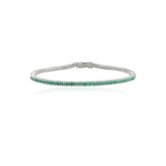 18k Solid Gold Emerald Sleek Bracelet