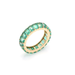 14K Solid Gold Emerald Eternity Band - Image 5