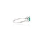14K Solid Gold Emerald Diamond Statement Ring - Image 6