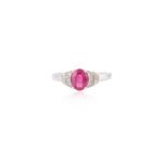 14K Solid Gold Ruby Diamond Statement Ring