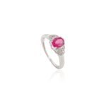 14K Solid Gold Ruby Diamond Statement Ring - Image 3
