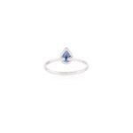18K Solid Gold Pear Cut Blue Sapphire Ring - Image 6
