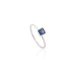 14K Solid Gold Blue Sapphire Statement Ring - Image 3