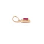 14K Solid Gold Ruby Halo Diamond Pendant - Image 7