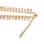 14K Solid Gold Multi Sapphire Choker Necklace - Image 7