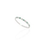18K Solid Gold Emerald Diamond Eternity Band - Image 3