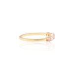 14K Solid Gold Pink Sapphire Half Eternity Band - Image 3