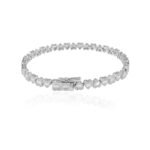 18k White Gold Diamond Heart Bracelet - Image 3