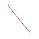 18k Solid Gold Round Ruby Diamond Tennis Bracelet - Image 3