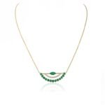 18k Solid Gold Emerald Pendant Necklace - Image 5