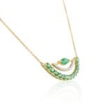18k Solid Gold Emerald Pendant Necklace - Image 6