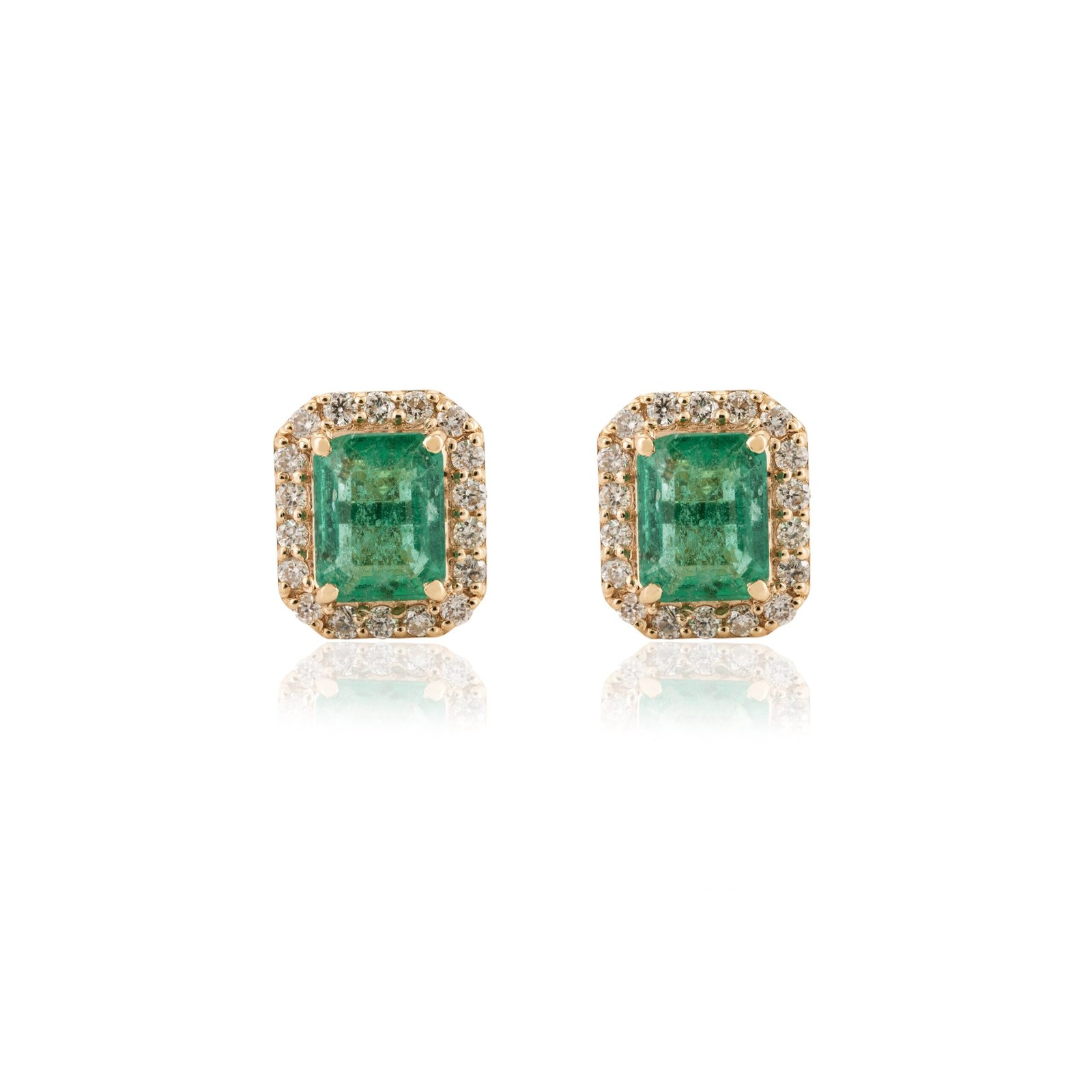 NM6_6246.jpg 18k Solid Gold Designer Emerald Diamond Earrings - Image 1