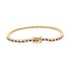 18k Solid Gold Blue Sapphire and Diamond Bracelet for Her - Image 5