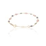 18k Solid Gold Multi-Sapphire Chain Bracelet - Image 3