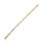 18k Solid Gold Multi Sapphire Heart Tennis Bracelet - Image 6
