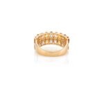 18K Solid Gold Multi Sapphire Diamond Wide Band Ring - Image 7