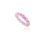 14K Solid Gold Pink Sapphire Eternity Band - Image 3