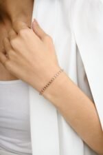 18k Solid Gold Ruby Diamond Tennis Bracelet - Image 2