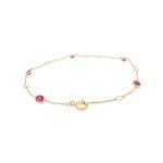 18k Solid Gold Ruby Diamond Chain Bracelet - Image 6