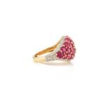 14K Solid Gold Ruby Cluster Ring - Image 7