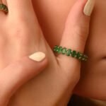 14K Solid Gold Emerald Eternity Band - Image 2