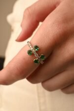 14K Solid Gold Emerald Statement Ring - Image 4