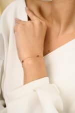 18k Solid Gold Ruby Diamond Chain Bracelet - Image 3