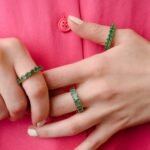 14K Solid Gold Emerald Eternity Band - Image 5