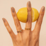 18K Solid Gold Multi Sapphire Half Eternity Band - Image 2