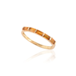 18K Solid Gold Citrine Baguette Birthstone Ring - Image 3