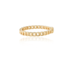 18K Solid Gold Peridot Solid Link Chain Ring - Image 5