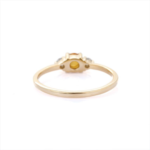 14K Solid Gold Cabochon Citrine and Diamond Ring - Image 3