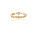 18K Solid Gold Peridot Solid Link Chain Ring - Image 6