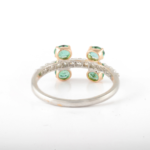 14K Solid Gold Emerald Statement Ring - Image 5