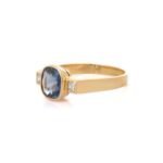 14K Gold Sapphire & Diamond Wedding Ring - Image 5