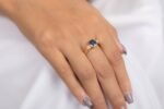 14K Gold Sapphire & Diamond Wedding Ring - Image 6