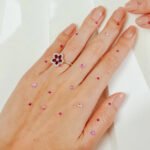 18K Solid Gold Ruby Cherry Blossom Flower Ring - Image 2