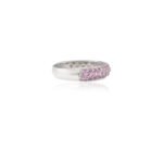 14K Solid Gold Pink sapphire Dome Style Band - Image 5