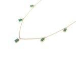 14K Solid Gold Emerald Charm Necklace - Image 4