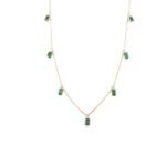 14K Solid Gold Emerald Charm Necklace - Image 5